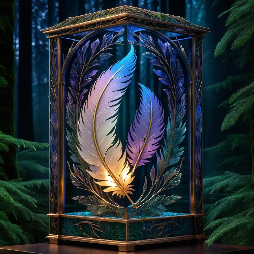 Enchanted Display of a Phoenix Feather