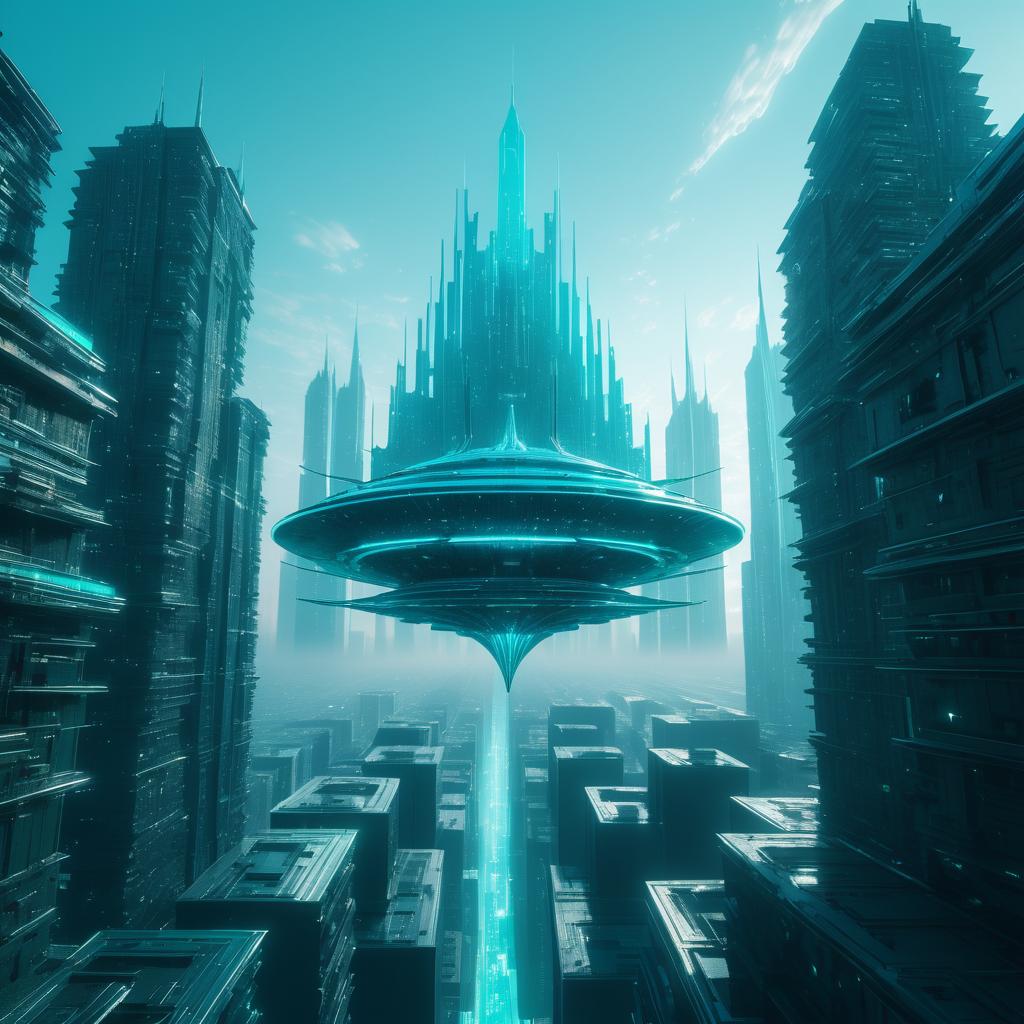 Alien Creature in Cyberpunk Cityscape