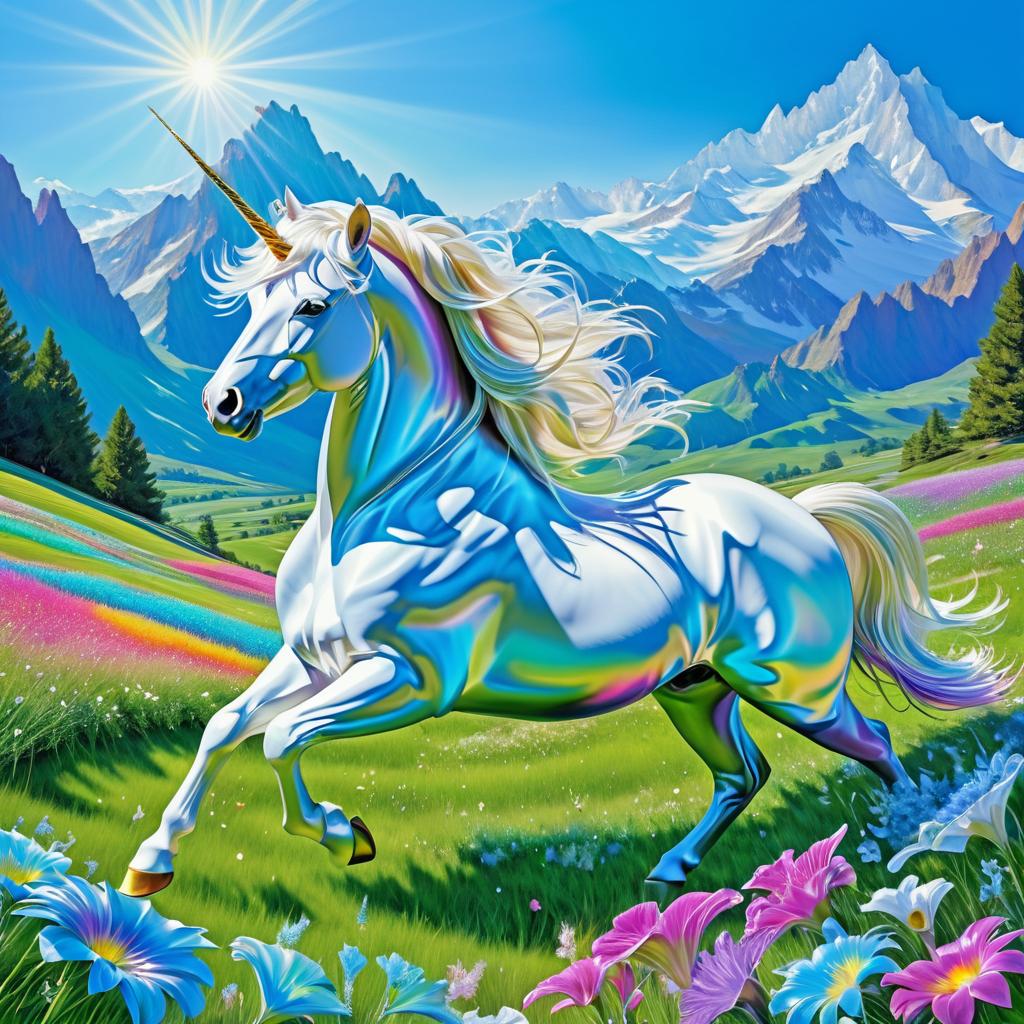 Enchanting Unicorn in Lush Meadow