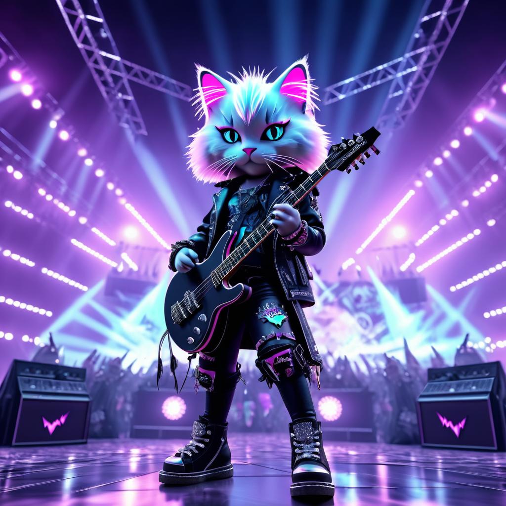 Punk Kitty Rockstar in Festival Lights