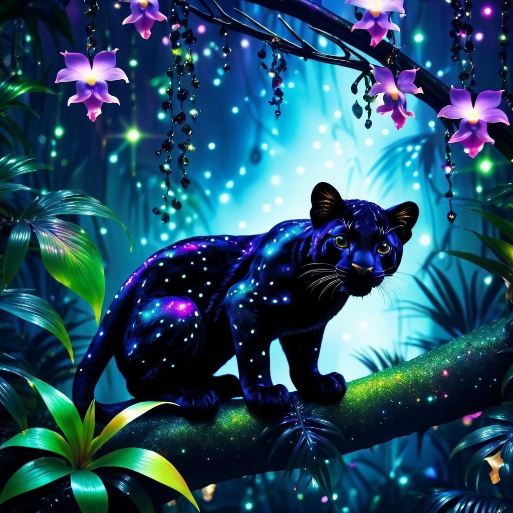 Enchanted Jungle with a Tiny Panther