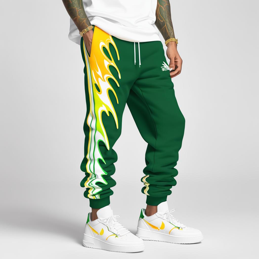 Flame-Designed YZY Gap Style Sweatpants