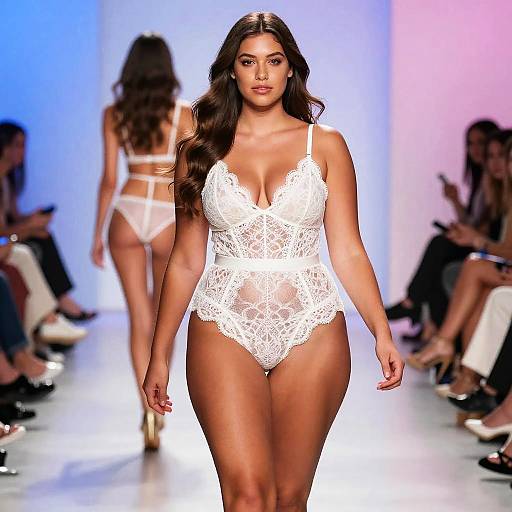 Curvy Model on Luminous Runway