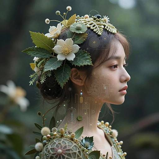 Hyper-Detailed Organic-Digital Fusion Art