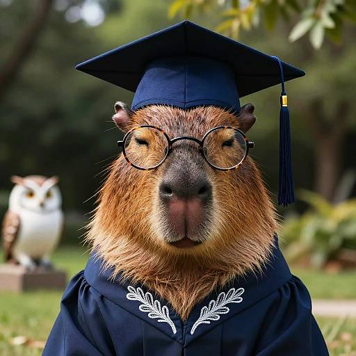 Serene Scholarly Capybara in Regalia