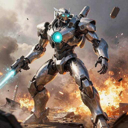 Futuristic Turquoise Energy Battle Suit