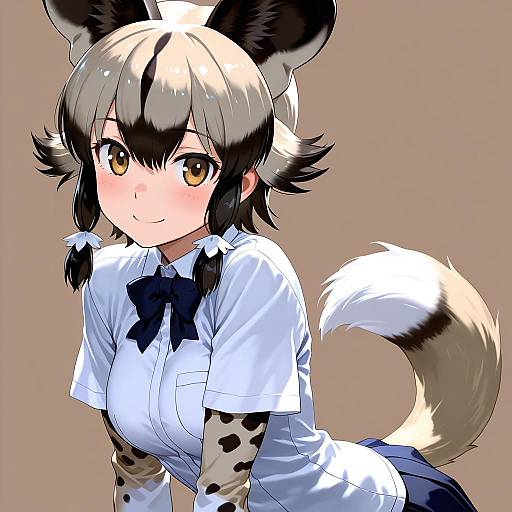 Illustration of African wild dog (kemono friends), kemono friends in the style of Bob (biyonbiyon)