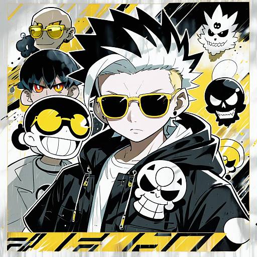 Illustration of Guzma (pokemon), pokemon in the style of Utsusumi kio