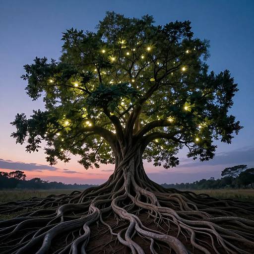 Surreal Majestic Tree at Twilight