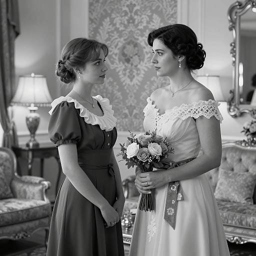 Elegant Women in an Ornate Room