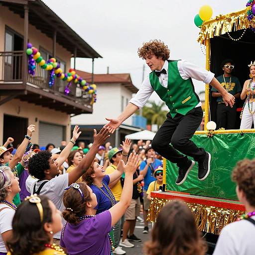 Lively Mardi Gras Street Parade