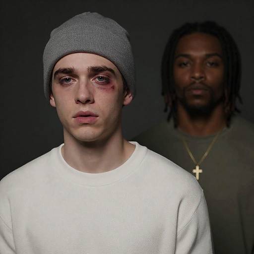 Intense Portrait of Young Men in Shadows