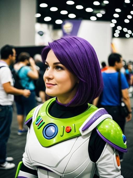 Woman in Buzz Lightyear Costume at Comic Convention