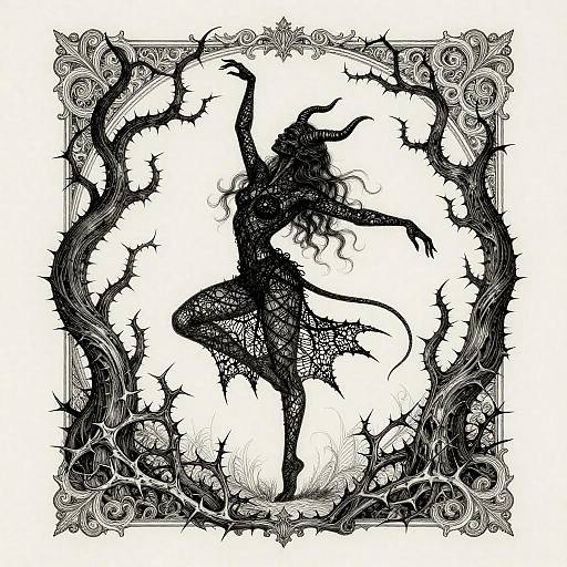 Enigmatic Shadow Demon in Gothic Forest