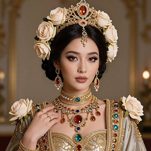 Opulent Woman in Regal Attire