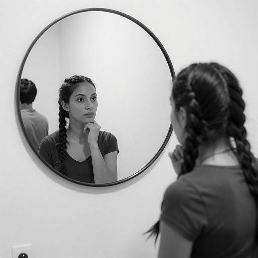 Serene Reflection: A Black and White Portrait