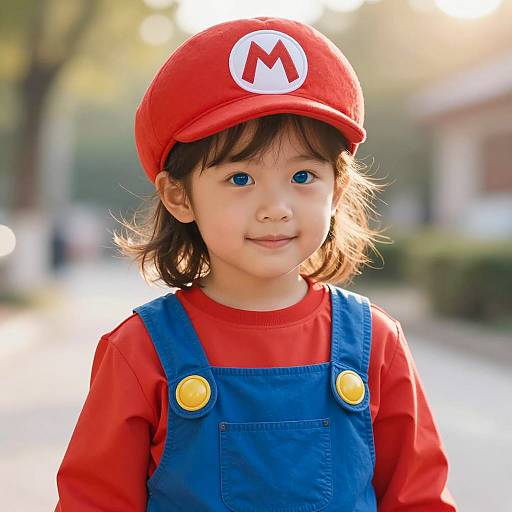 Young Girl in Mario Costume