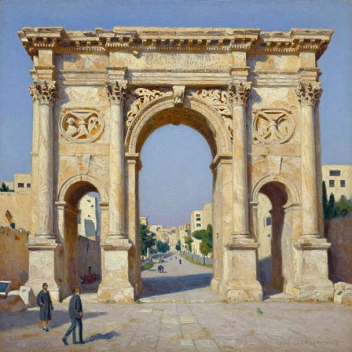 Impressionist Oil Painting of Marcus Aurelius Arch