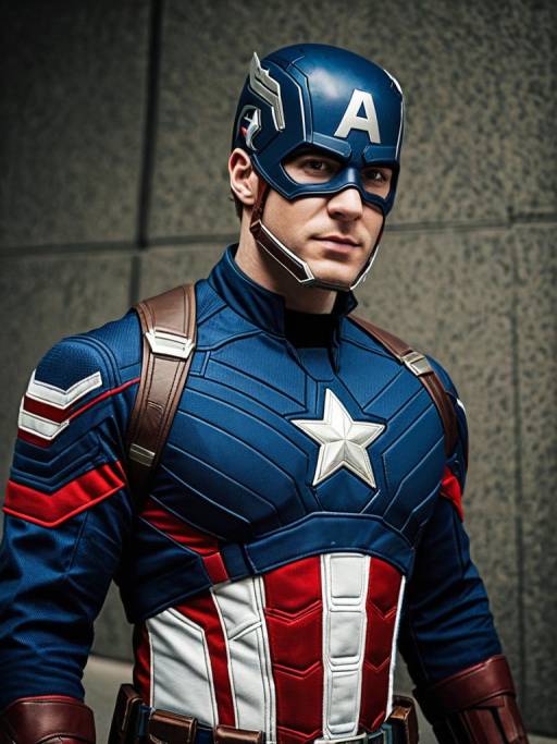 Man in Realistic Captain America Costume