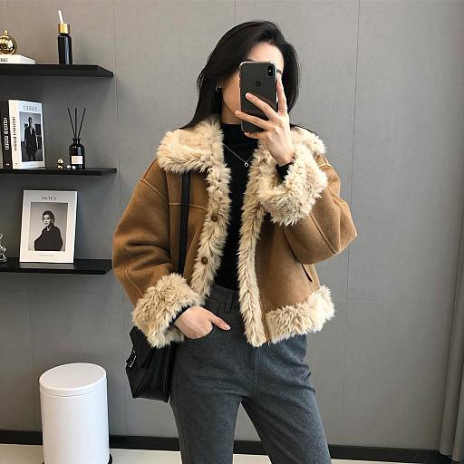 Stylish Woman Taking Mirror Selfie