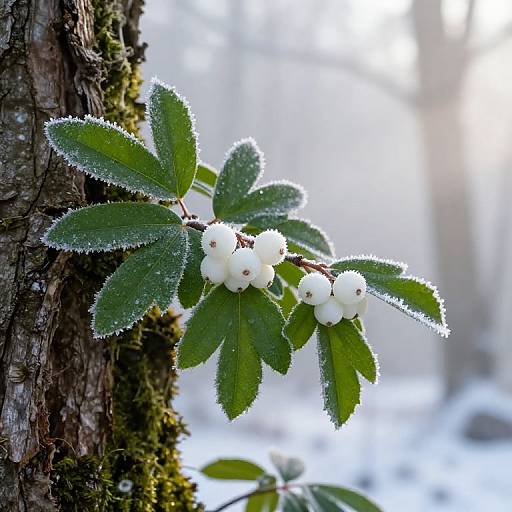 Photorealistic Winter Mistletoe Close-Up