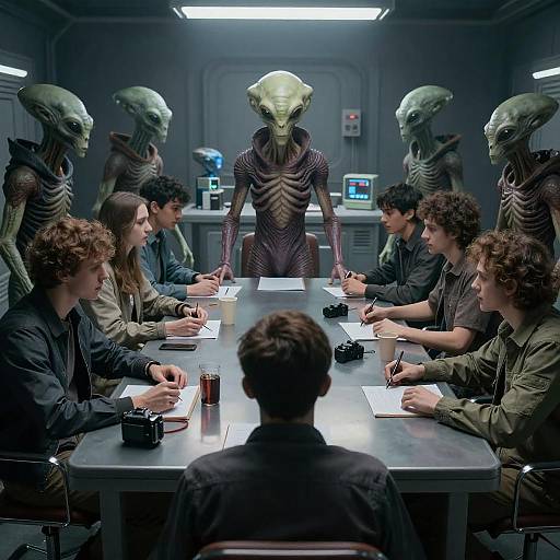 Alien Interrogation in 2980: A Dramatic Scene