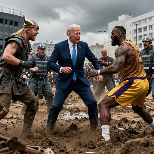 Epic Mud Fight: Trump, Biden & Legends