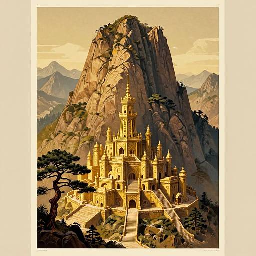 Vintage Poster of Secret Mountain City