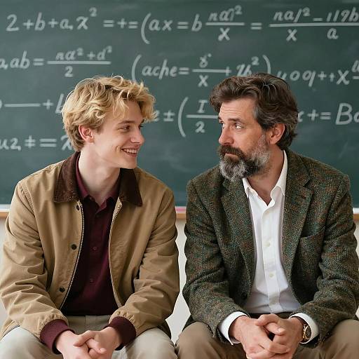 Two Men Solving Complex Math Equations