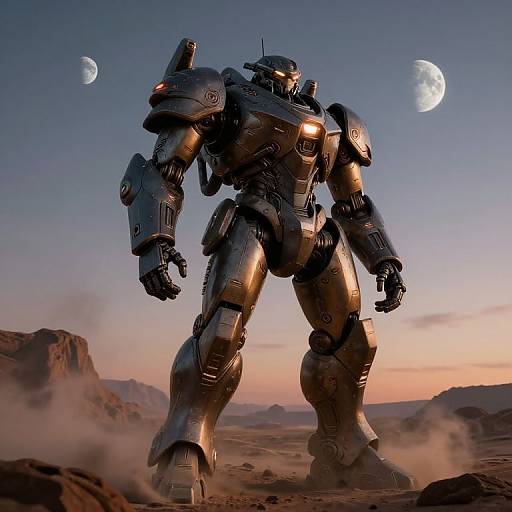F401 Sci-Fi Armored Mech on Alien Planet