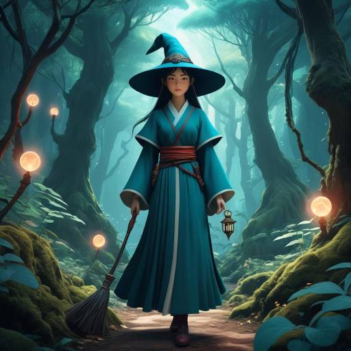 Mystical Sorceress in Enchanted Forest