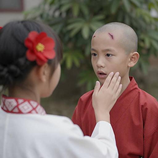 Surprised Boy and Girl in Nature