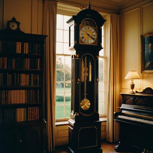 Antique Grandfather Clock in Study Room