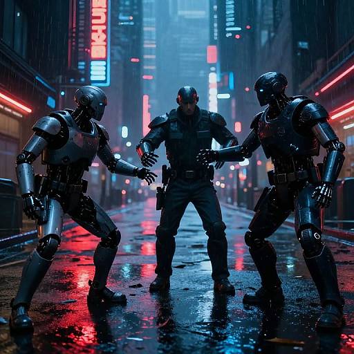 Futuristic Cyberpunk Justice Scene