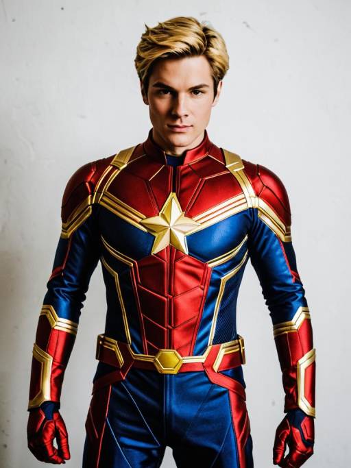Realistic Man in Captain Marvel Cosplay