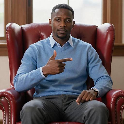 Portrait of a Man in a Red Chair
