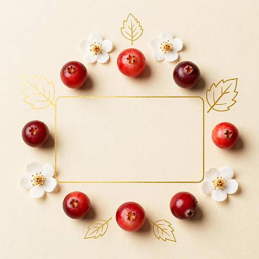 Light Painting Cranberries with Floral Gold Contours