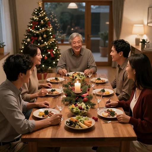 Cozy Family Christmas Dinner Gathering