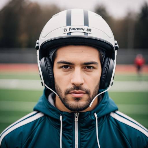 Male Athlete Wearing Helmet and Hoodie