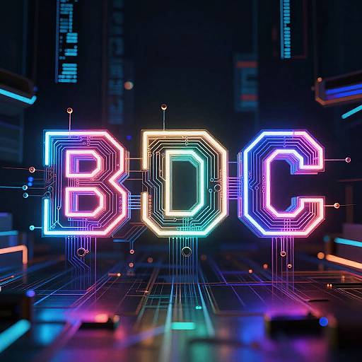 AI Word Art with Circuitry Patterns