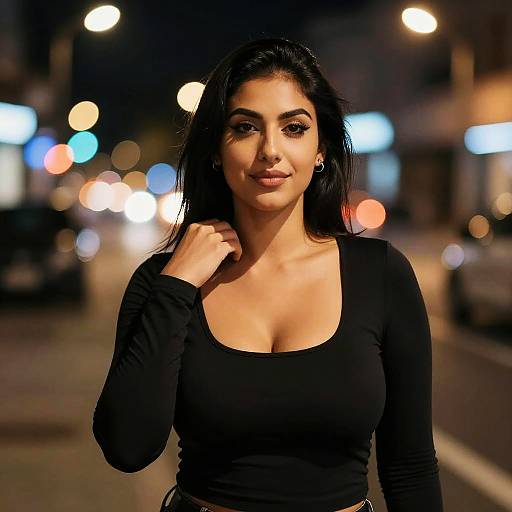 Night Street Portrait with Bokeh