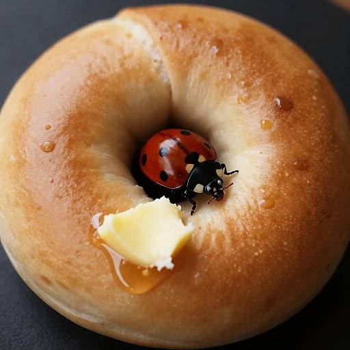 Photorealistic Honey-Glazed Bagel Close-Up