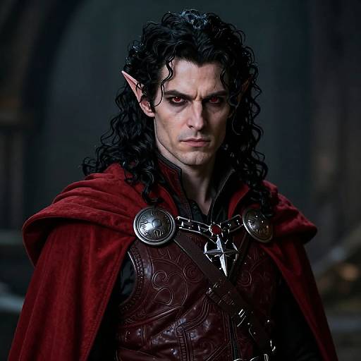 Male Rogue Tiefling with Red Cape