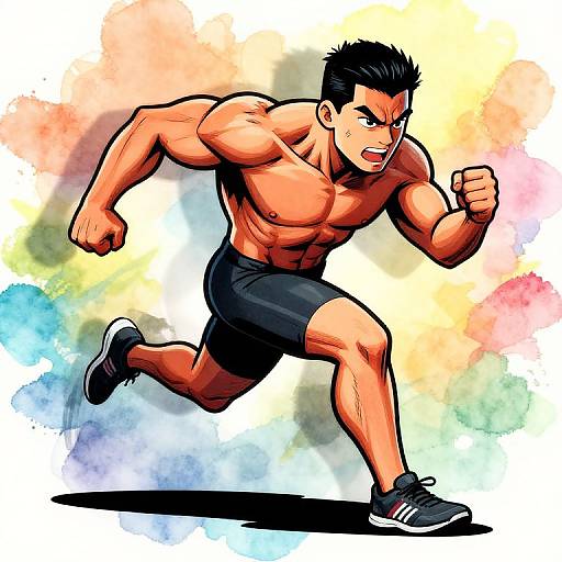 Dynamic Athlete Caricature Illustration