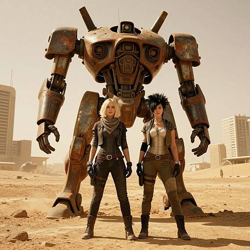 Dieselpunk Desert Mecha Duo