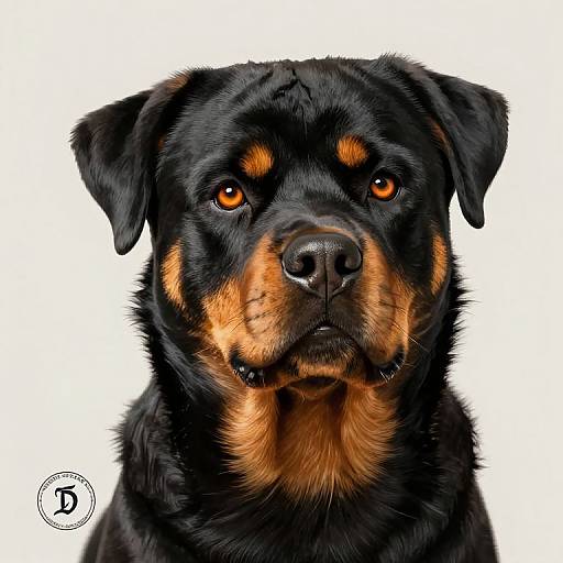 Realistic Rottweiler Portrait