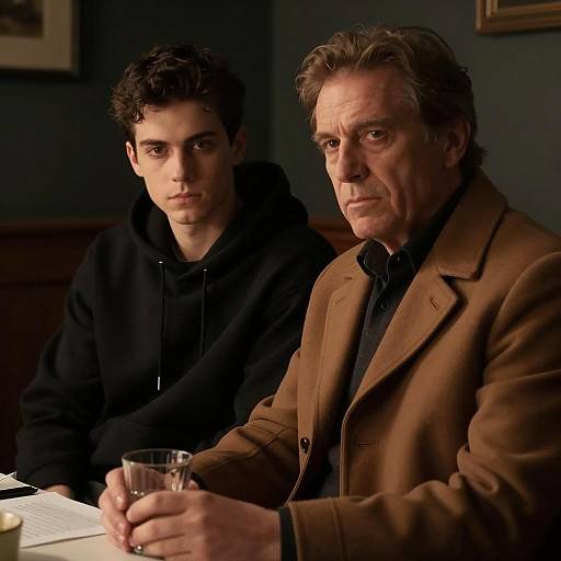 Intimate Portrait of Two Men in Warm Light