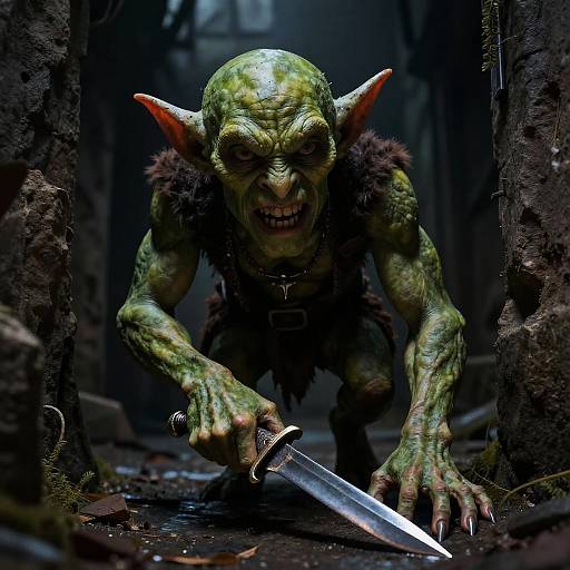 Realistic Goblin Sneaking with Dagger