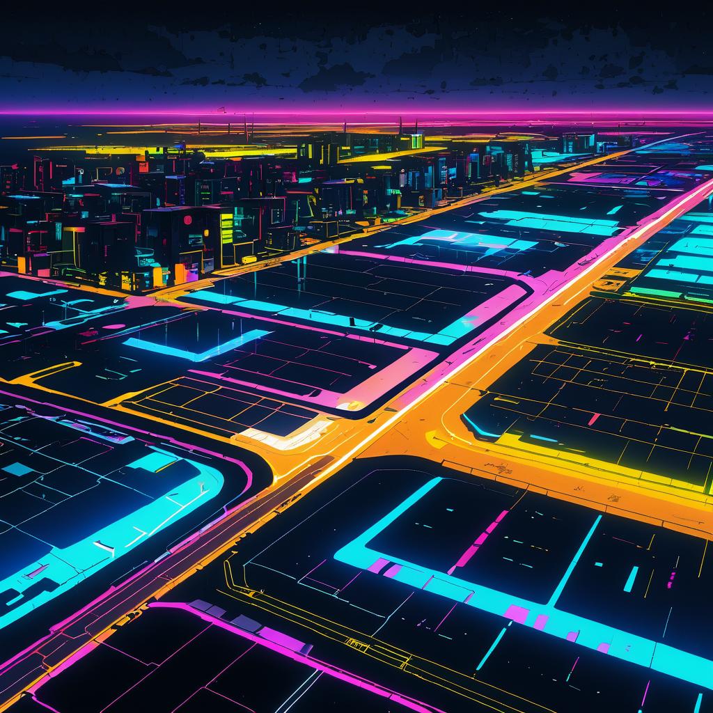 Urban Neon Nights on Salt Flats