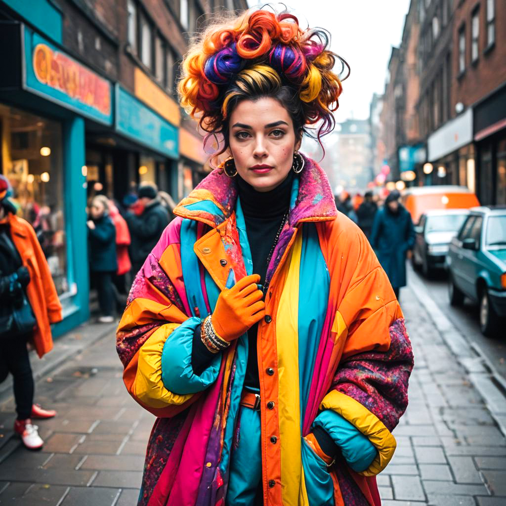 Vibrant 1970s Inspired Street Performer